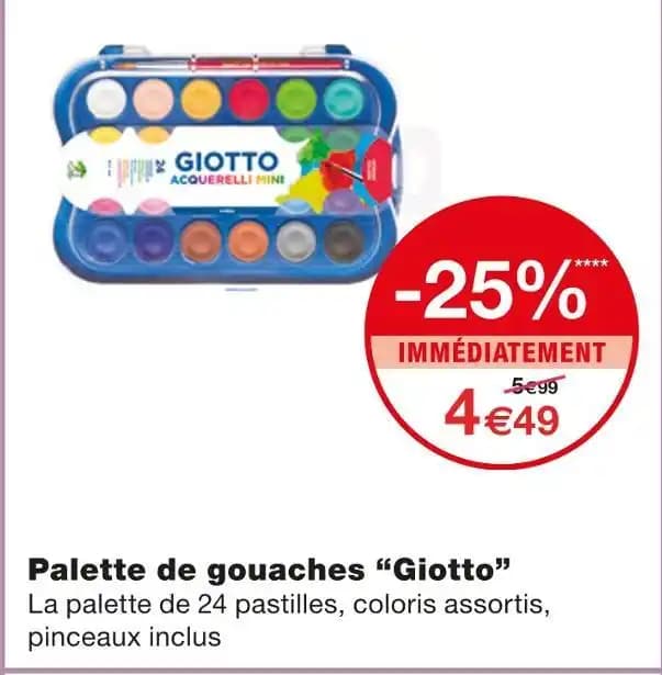 Giotto Palette de gouaches