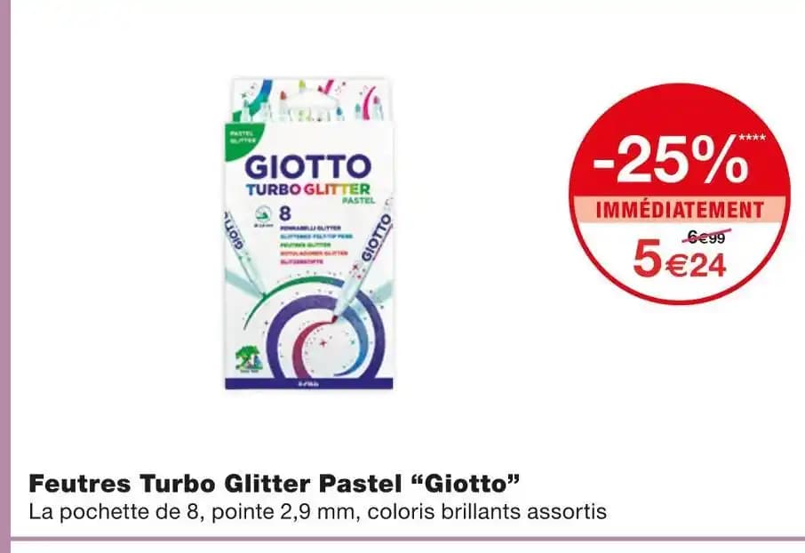 Giotto Feutres Turbo Glitter Pastel