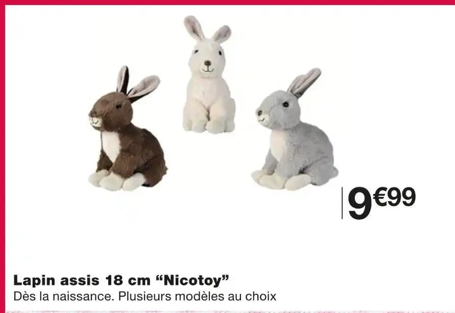 Nicotoy Lapin assis 18 cm