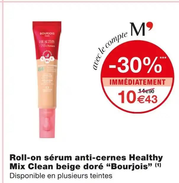 Bourjois Roll-on sérum anti-cernes Healthy Mix Clean beige doré