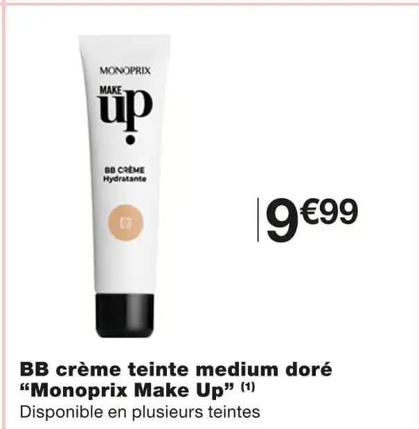 Monoprix Make Up BB crème teinte medium doré