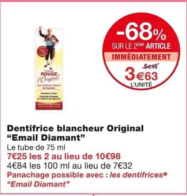 Email Diamant Dentifrice blancheur Original