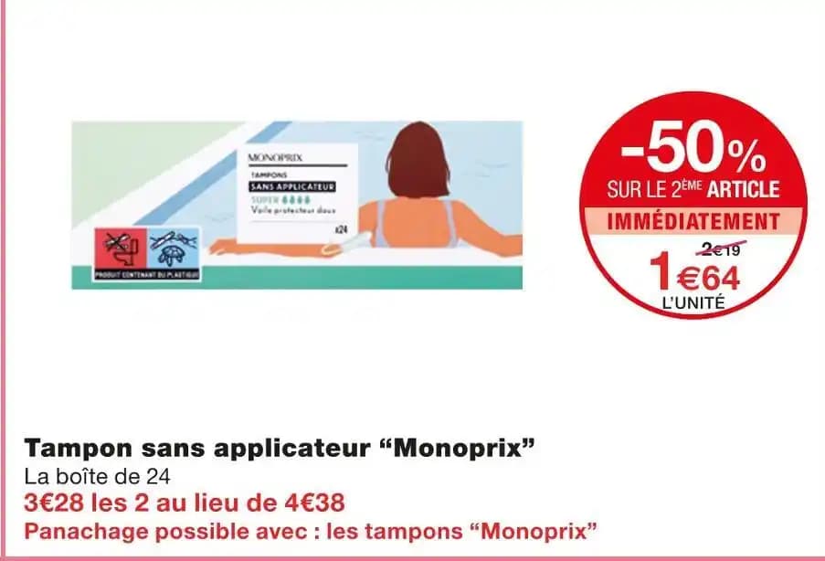 Monoprix Tampon sans applicateur