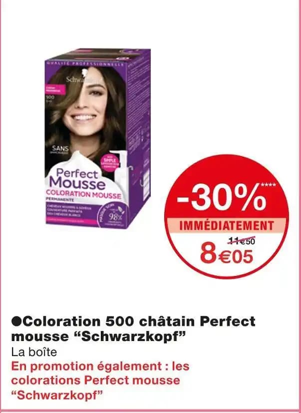 Schwarzkopf Coloration 500 châtain Perfect mousse