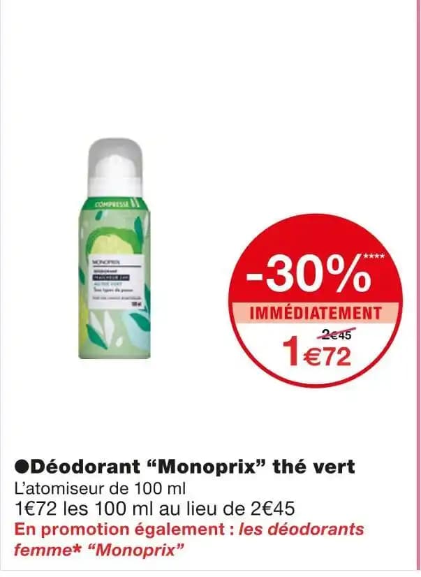 Monoprix Déodorant thé vert