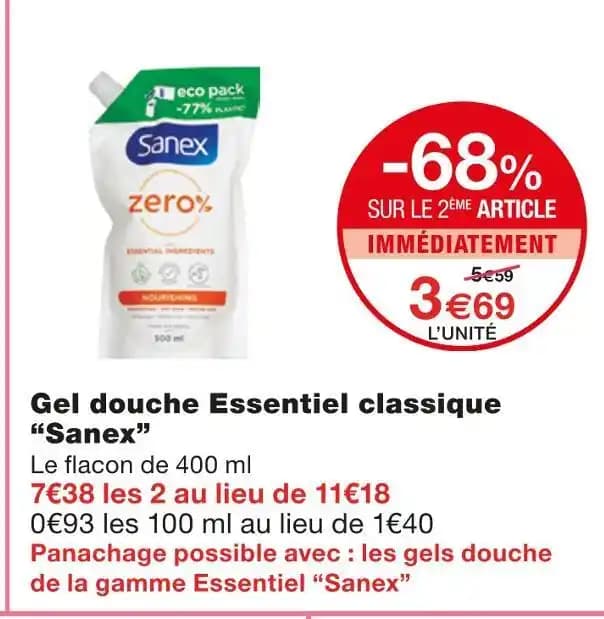Sanex Gel douche Essentiel classique