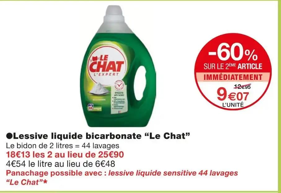 Le Chat Lessive liquide bicarbonate