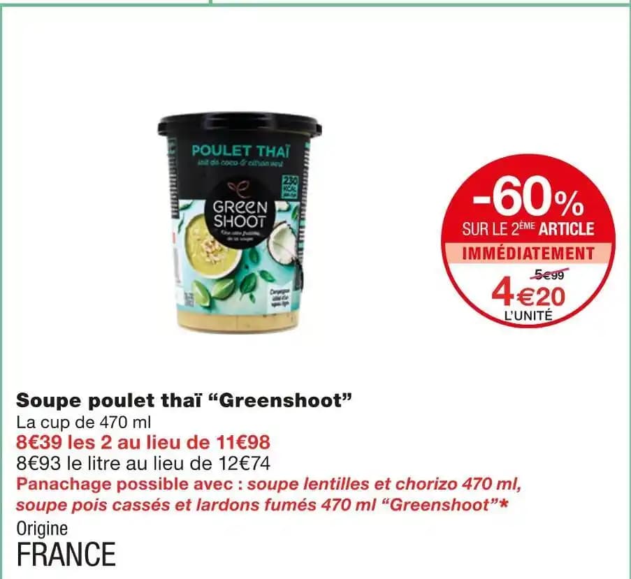 Greenshoot Soupe poulet thaï