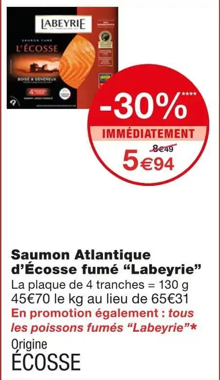 Labeyrie Saumon Atlantique d’Écosse fumé