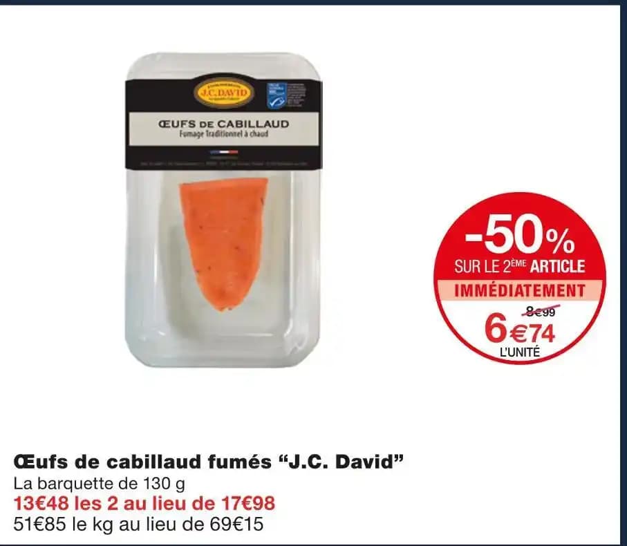 J.C. David Œufs de cabillaud fumés