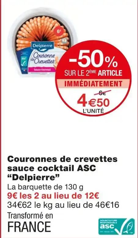 Delpierre Couronnes de crevettes sauce cocktail ASC