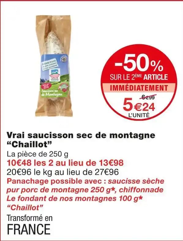 Chaillot Vrai saucisson sec de montagne