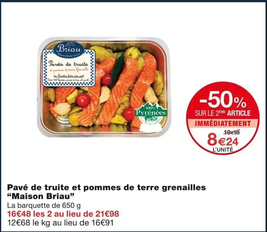 Maison Briau Pavé de truite et pommes de terre grenailles