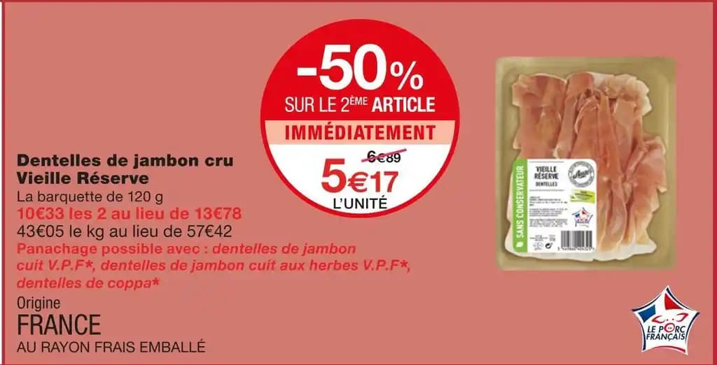 Dentelles de jambon cru Vieille Réserve