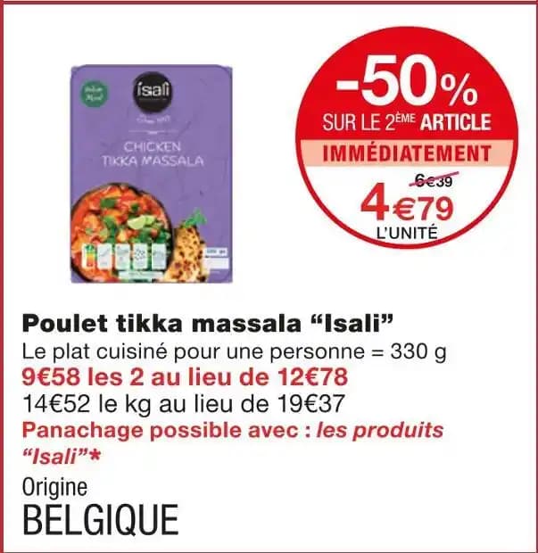 Isali Poulet tikka massala