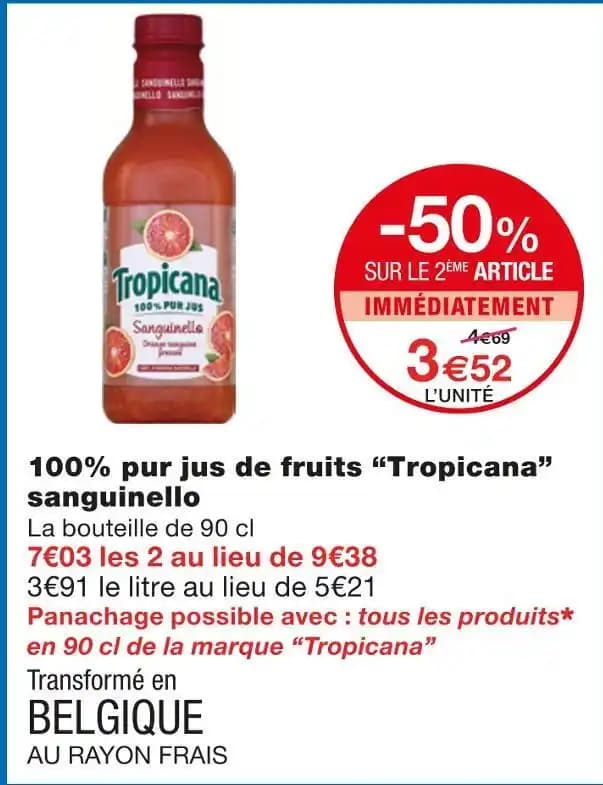 Tropicana 100% pur jus de fruits sanguinello