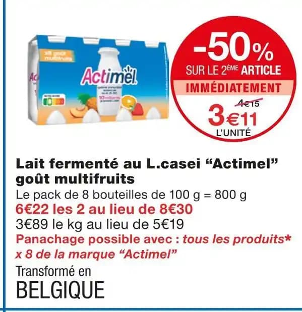 Actimel Lait fermenté au L.casei goût multifruits