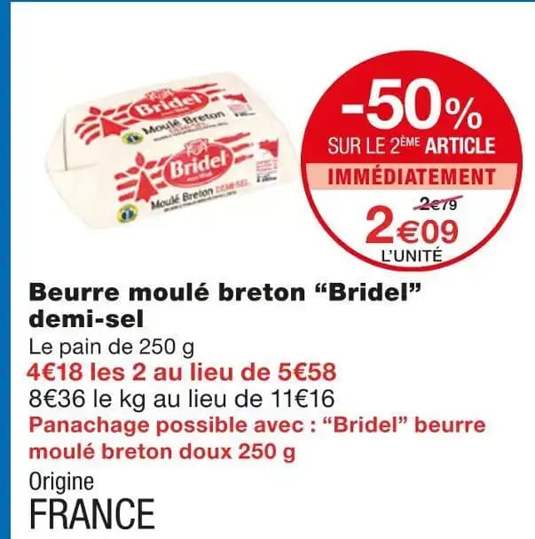 Bridel Beurre moulé breton demi-sel