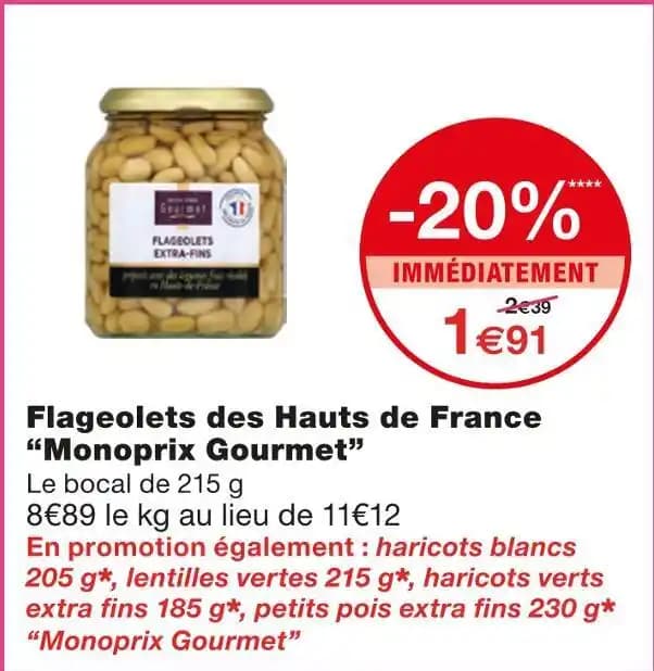 Monoprix Gourmet Flageolets des Hauts de France