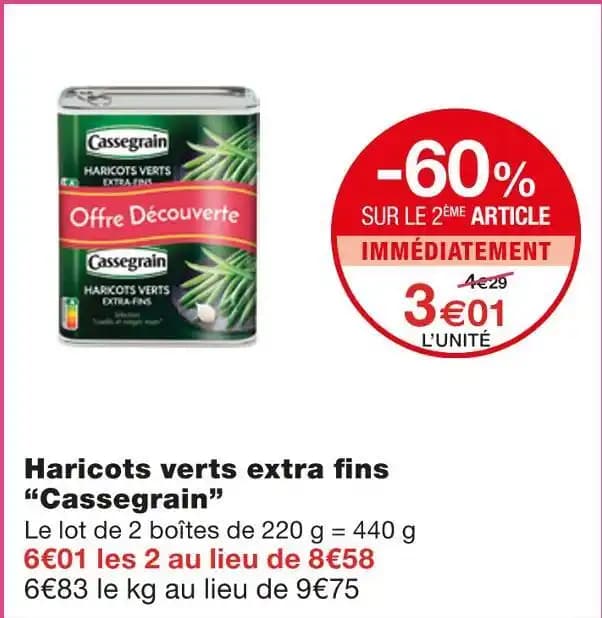 Cassegrain Haricots verts extra fins