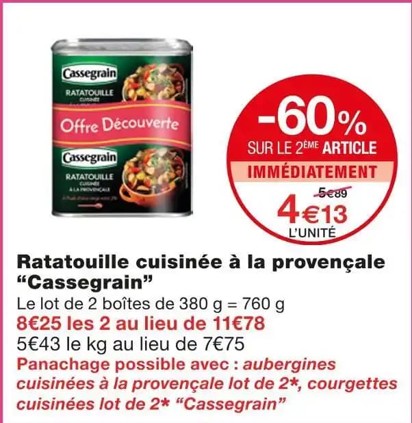 Cassegrain Ratatouille cuisinée à la provençale