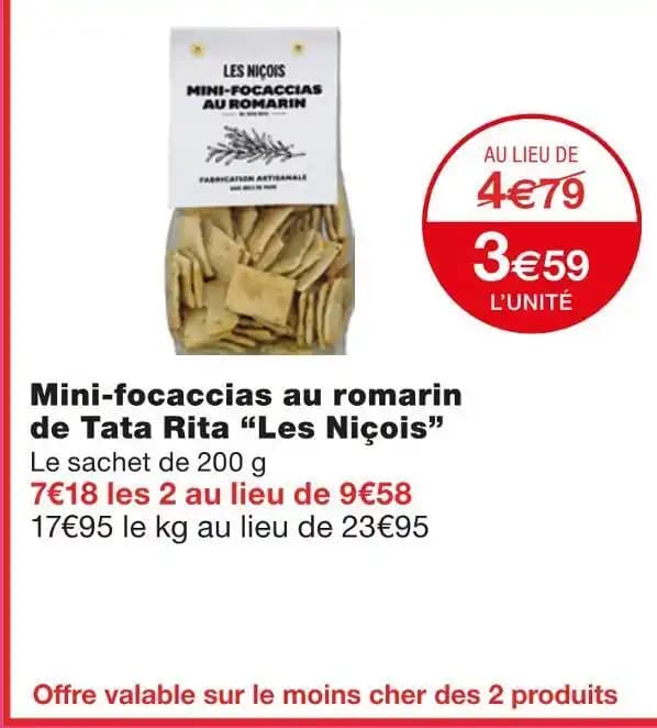 Les Niçois Mini-focaccias au romarin de Tata Rita