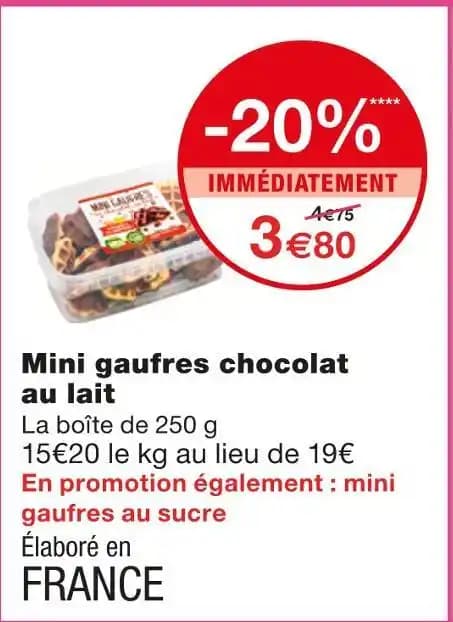 Mini gaufres chocolat au lait