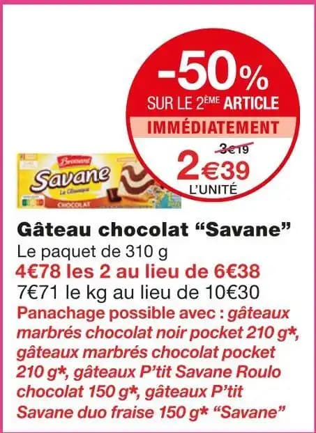 Brossard Gâteau chocolat Savane
