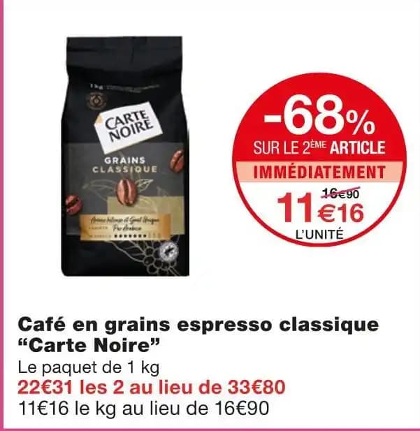 Carte Noire Café en grains espresso classique