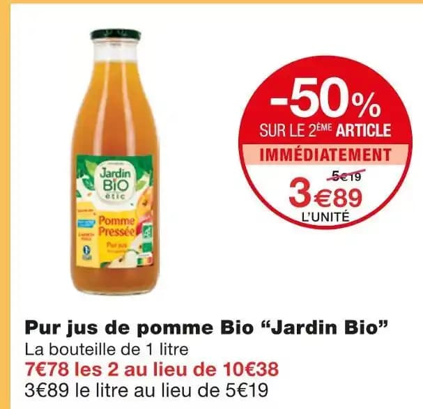Jardin Bio Pur jus de pomme Bio