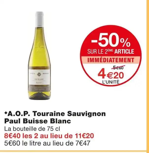 A.O.P. Touraine Sauvignon Paul Buisse Blanc