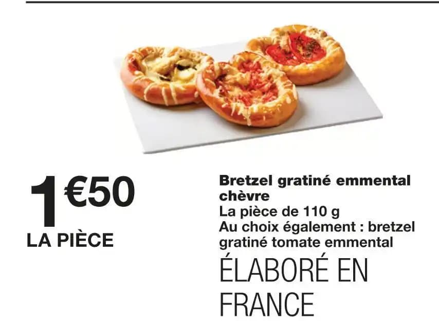 Bretzel gratiné emmental chèvre