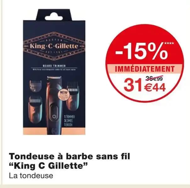 King C Gillette Tondeuse à barbe sans fil