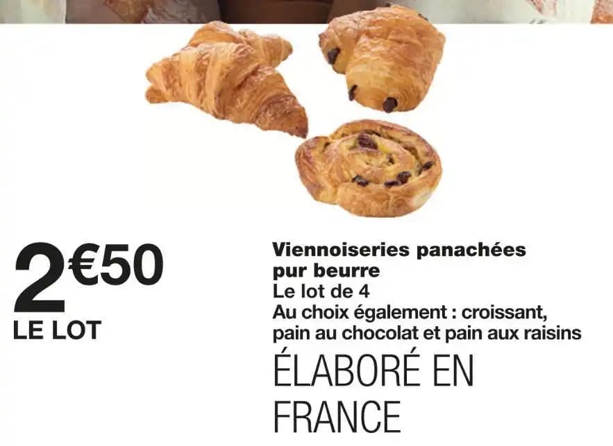 Viennoiseries panachées pur beurre