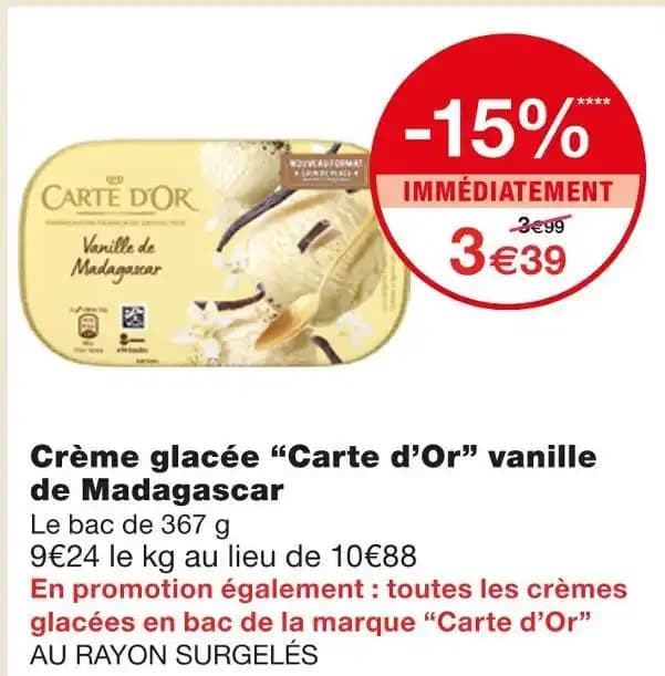 Carte d’Or Crème glacée vanille de Madagascar
