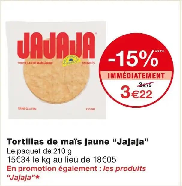 Jajaja Tortillas de maïs jaune