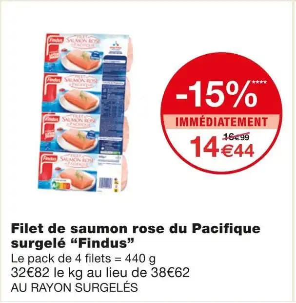 Findus Filet de saumon rose du Pacifique surgelé