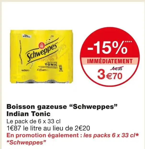 Schweppes Boisson gazeuse Indian Tonic