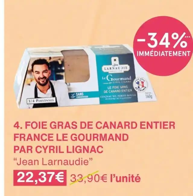 Jean Larnaudie FOIE GRAS DE CANARD ENTIER FRANCE LE GOURMAND PAR CYRIL LIGNAC