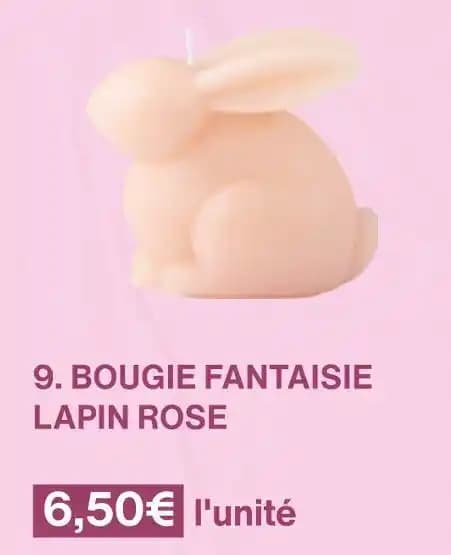 BOUGIE FANTAISIE LAPIN ROSE