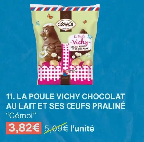 Cémoi LA POULE VICHY CHOCOLAT AU LAIT ET SES ŒUFS PRALINÉ