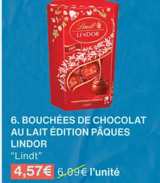Lindt BOUCHÉES DE CHOCOLAT AU LAIT ÉDITION PÂQUES LINDOR