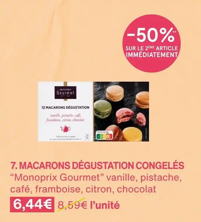 Monoprix Gourme MACARONS DÉGUSTATION CONGELÉS
