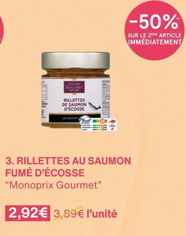 Monoprix Gourmet RILLETTES AU SAUMON FUMÉ D’ÉCOSSE
