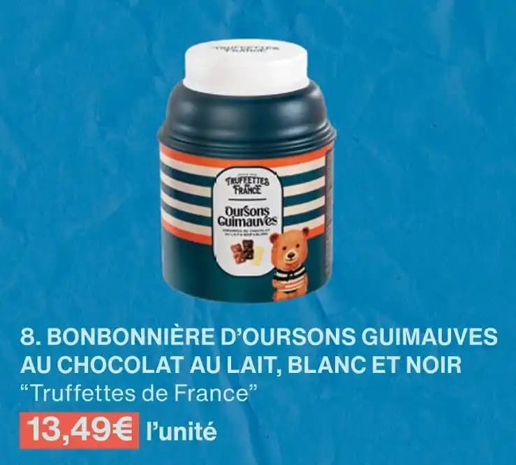 Truffettes de France BONBONNIÈRE D’OURSONS GUIMAUVES AU CHOCOLAT AU LAIT, BLANC ET NOIR