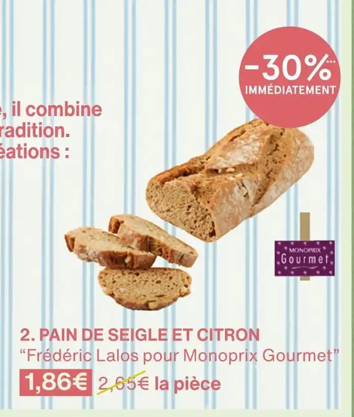 Monoprix Gourmet PAIN DE SEIGLE ET CITRON