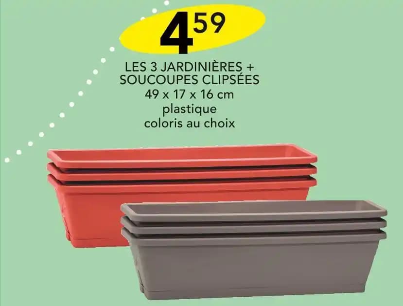 DECLIC' GARDEN LES 3 JARDINIÈRES + SOUCOUPES CLIPSÉES