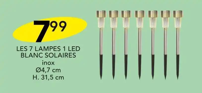 DECLIC' GARDEN LES 7 LAMPES 1 LED BLANC SOLAIRES