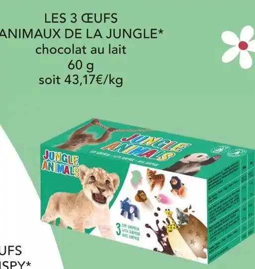 LES 3 ŒUFS ANIMAUX DE LA JUNGLE