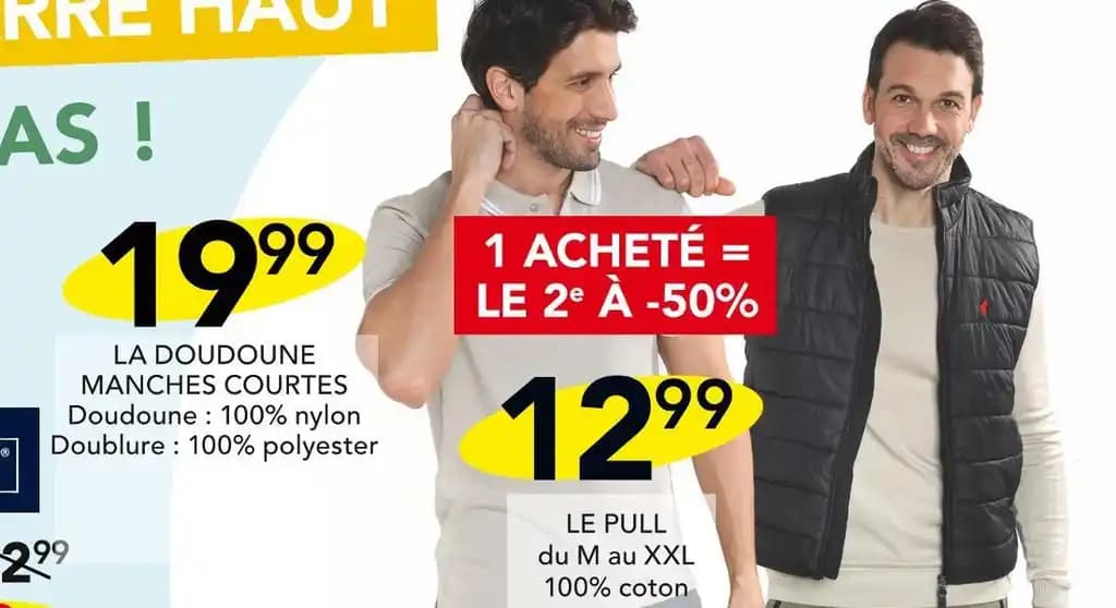 LA DOUDOUNE MANCHES COURTES OU LE PULL